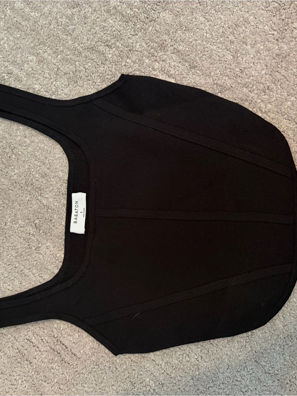 Aritzia Babaton Black Ribbed Tank Top